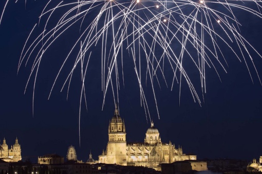 Fireworks during the Salamanca Fair (Castilla y León)